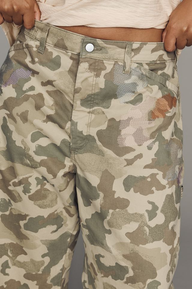 The Kayden High-Rise Camo Carpenter Barrel Trousers by Pilcro #8