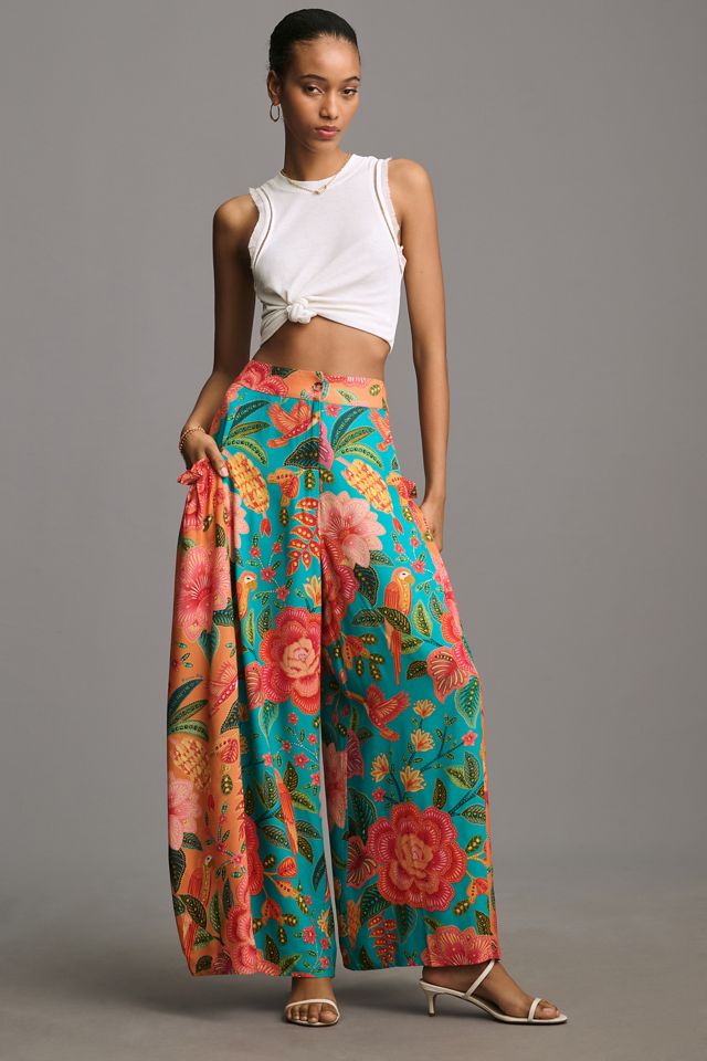 Farm Rio Vintage Garden Satin Flare Pants  Anthropologie Japan - Women's  Clothing, Accessories & Home