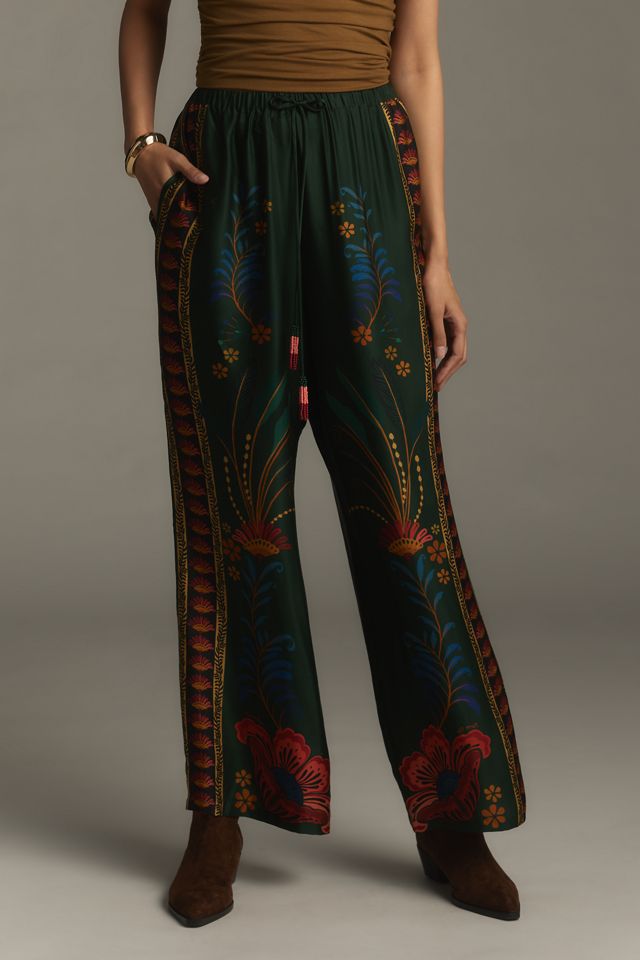 Farm Rio x Anthropologie Satin Drawstring Pants #1