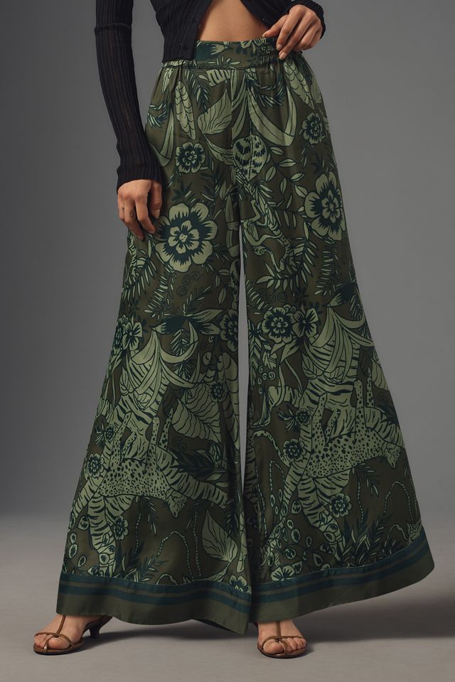 Farm Rio x Anthropologie Satin Printed Pants #1