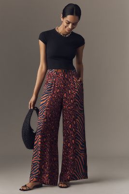 FARM RIO X ANTHROPOLOGIE MIXED-PRINT WIDE-LEG PANTS 