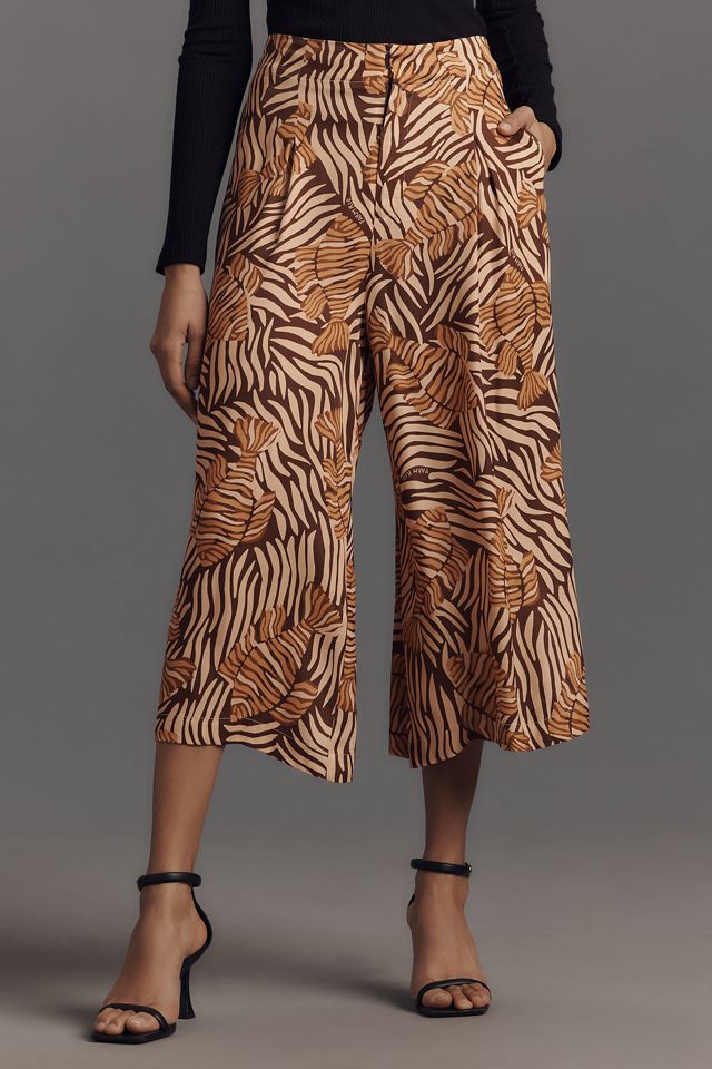 Farm Rio x Anthropologie Printed Satin Culotte Pants #1