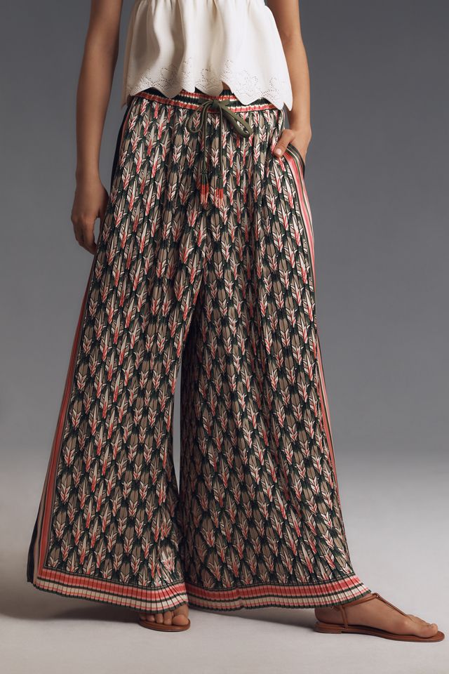 Farm Rio x Anthropologie Tropical Pleated Wide-Leg Pants #1
