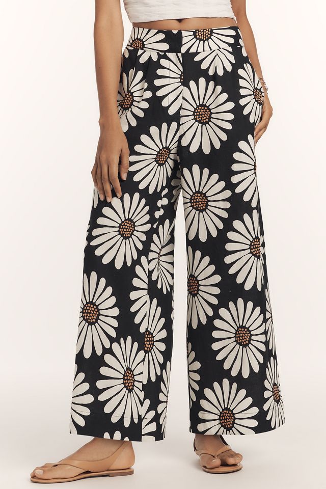 Farm Rio x Anthropologie Linen Blend Daisy Wide-Leg Pants #1