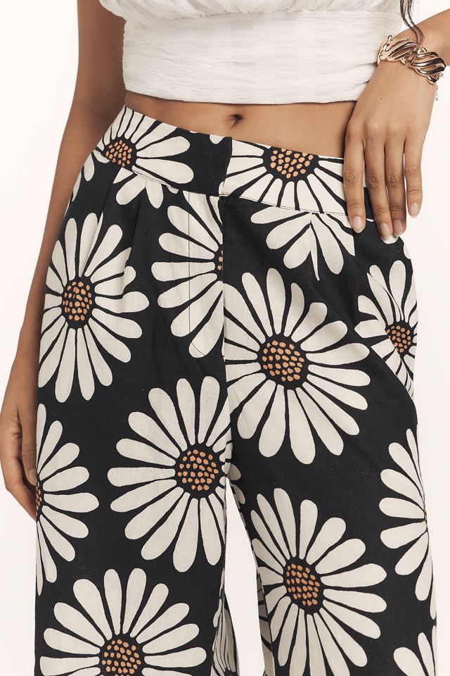 Farm Rio x Anthropologie Linen Blend Daisy Wide-Leg Pants #3