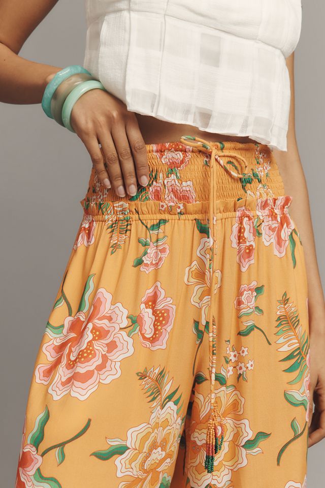 Farm Rio x Anthropologie Smocked Floral Wide-Leg Pants #2