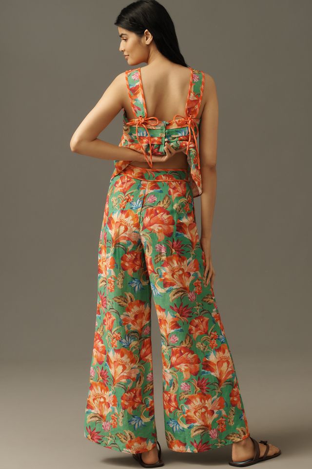 Farm Rio x Anthropologie Tie-Front Floral Pants #2