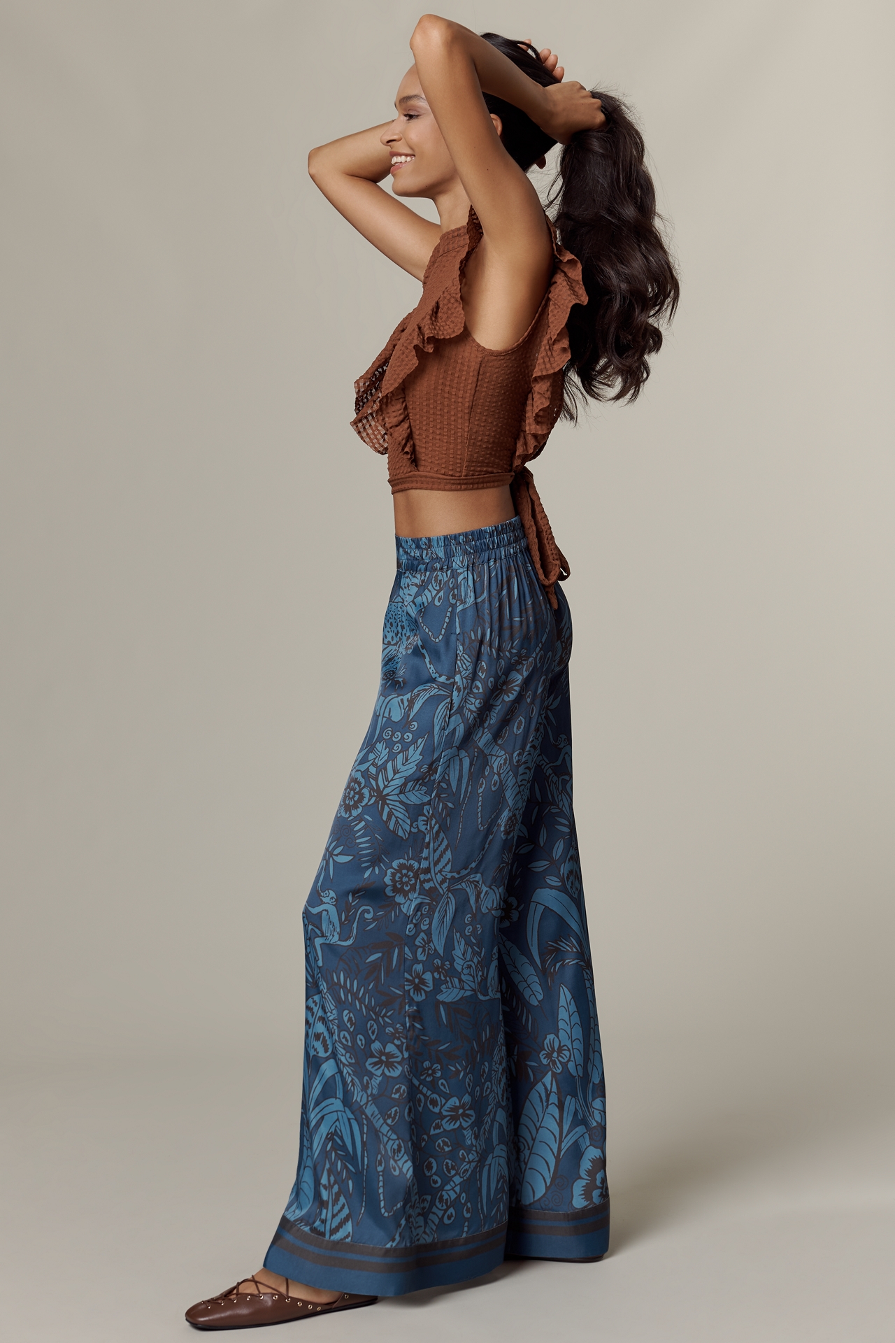 Farm Rio x Anthropologie Wide-Leg Printed Pants