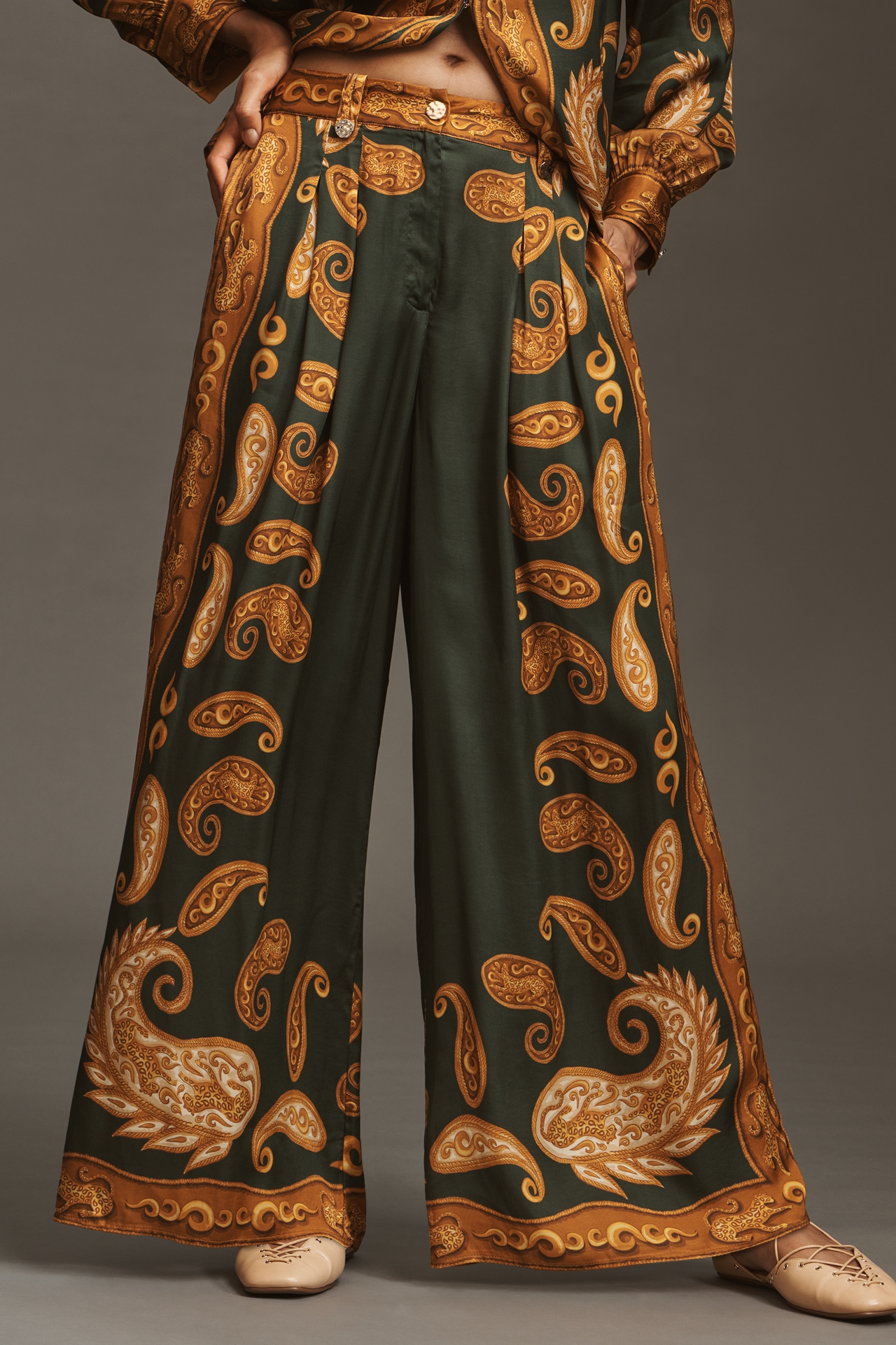 Farm Rio x Anthropologie Printed Wide-Leg Pants