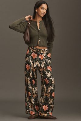 Farm Rio x Anthropologie Linen Blend Daisy Wide-Leg Pants