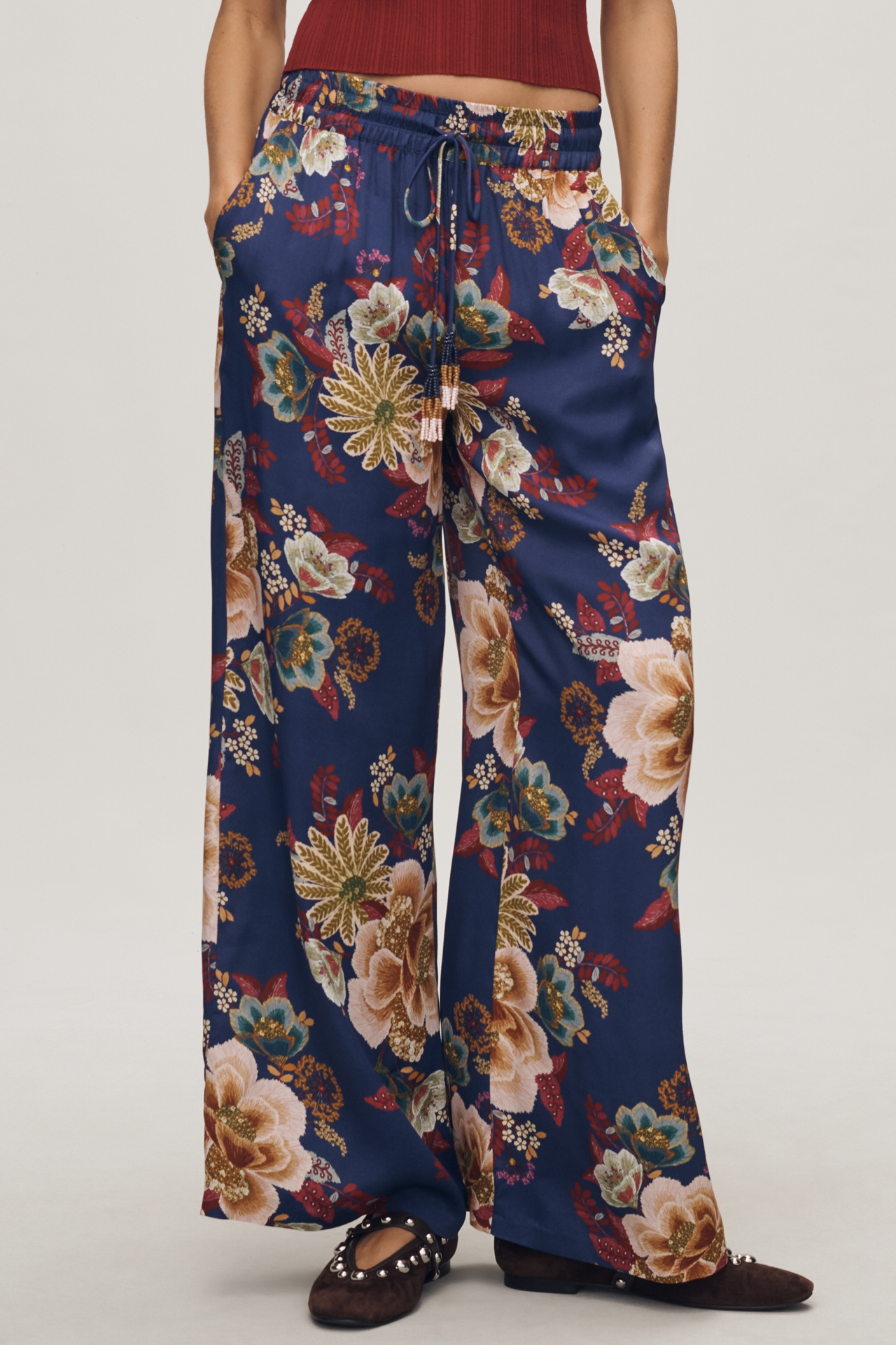 Farm Rio x Anthropologie Floral Wide Leg Pants