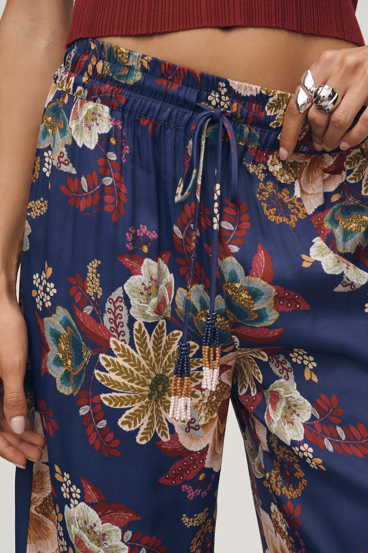 Farm Rio x Anthropologie Floral Wide Leg Pants