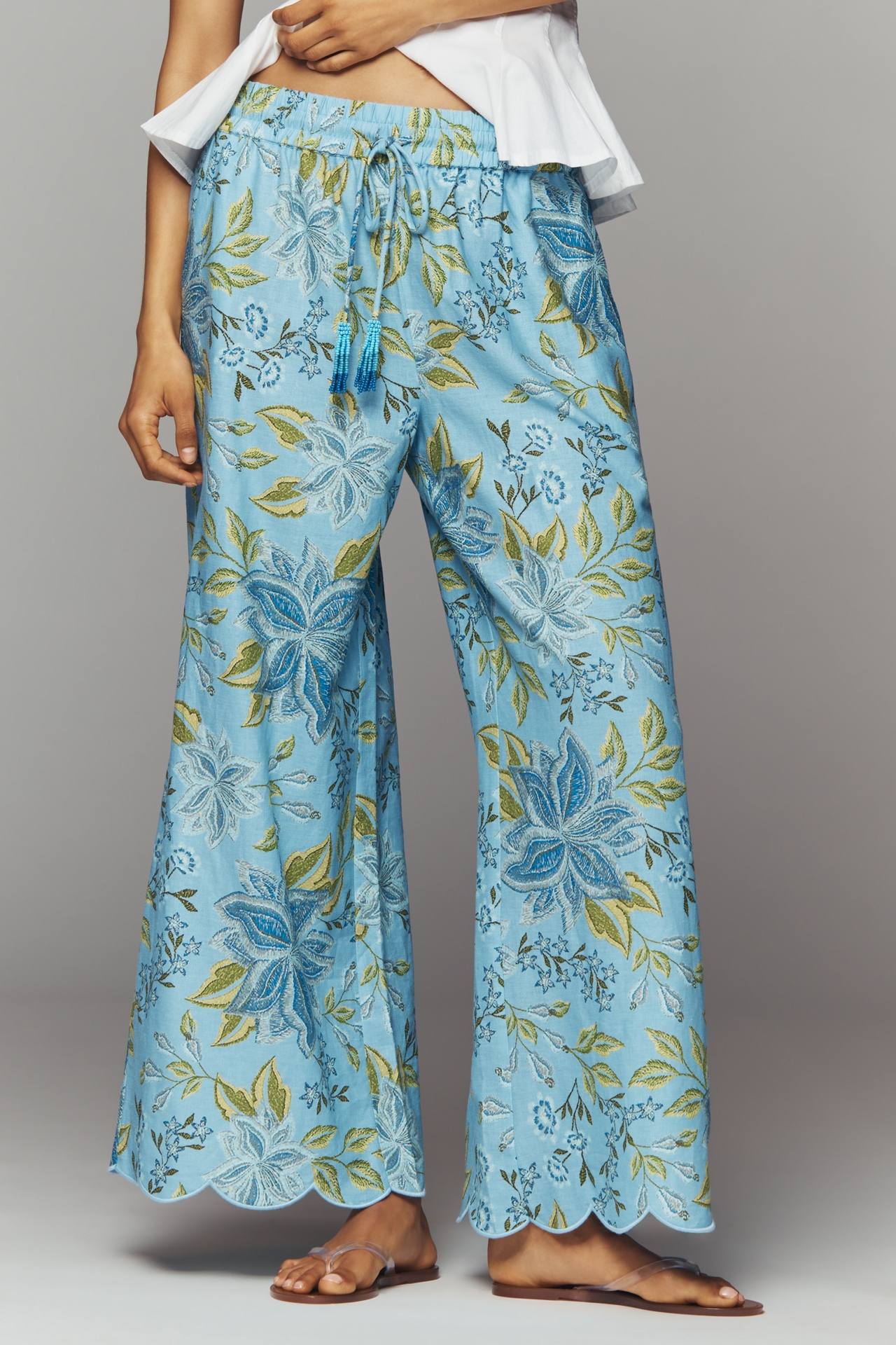 Farm Rio x Anthropologie Linen Floral Pants