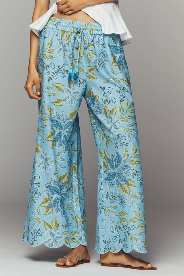 Farm Rio x Anthropologie Linen Floral Pants #1