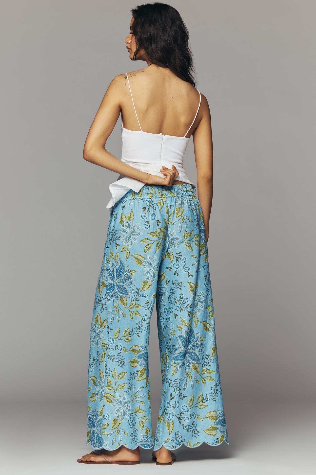 Farm Rio x Anthropologie Linen Floral Pants