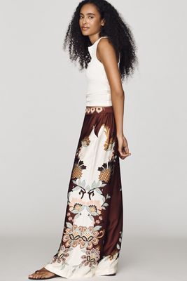 Farm Rio x Anthropologie Sateen Wide-Leg Pants