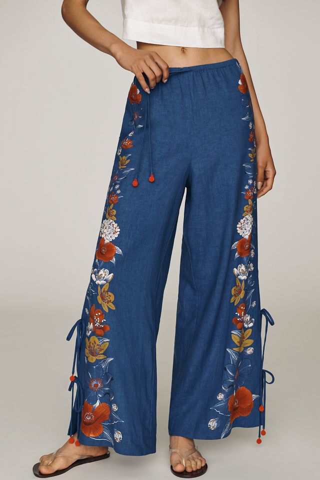 Farm Rio Floral Wide-Leg Pants #3