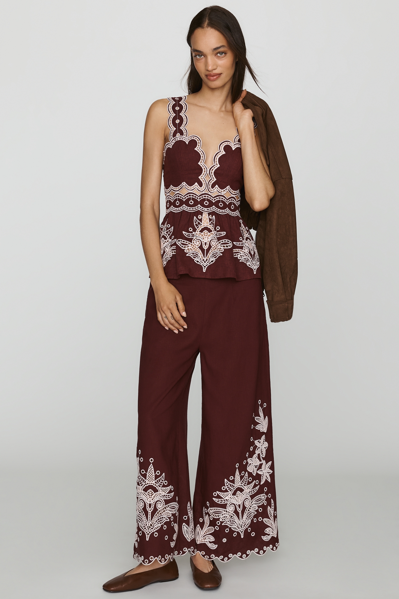 Farm Rio x Anthropologie Crochet Flower Pants
