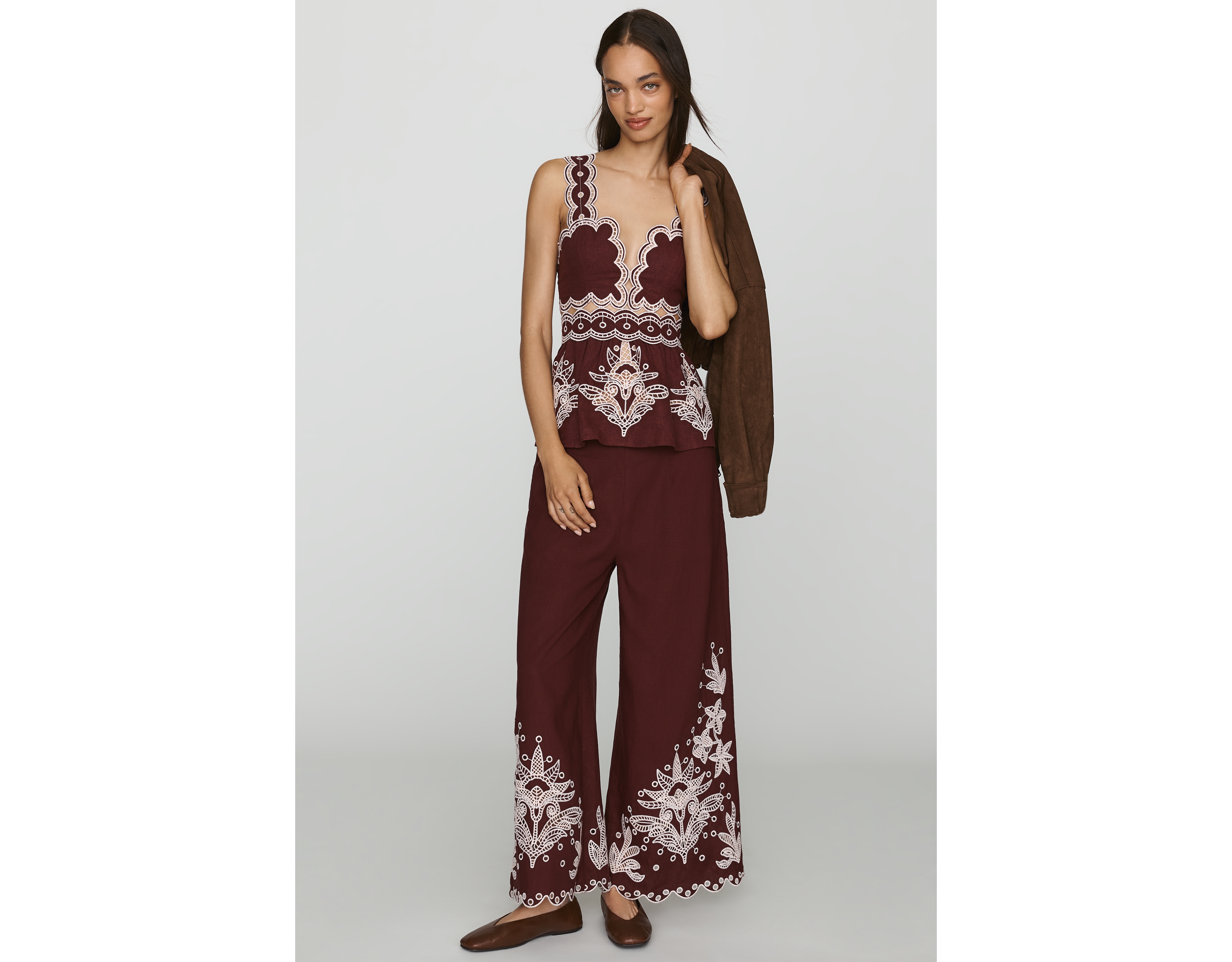 Farm Rio x Anthropologie Crochet Flower Pants