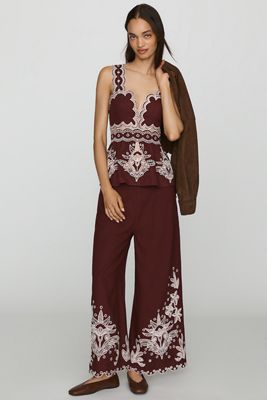 Farm Rio x Anthropologie Crochet Flower Pants