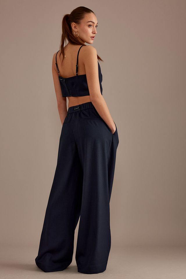 Vagbalena Pantaloni da Yoga Harem a Righe Larghi e Larghi da Uomo (Blu