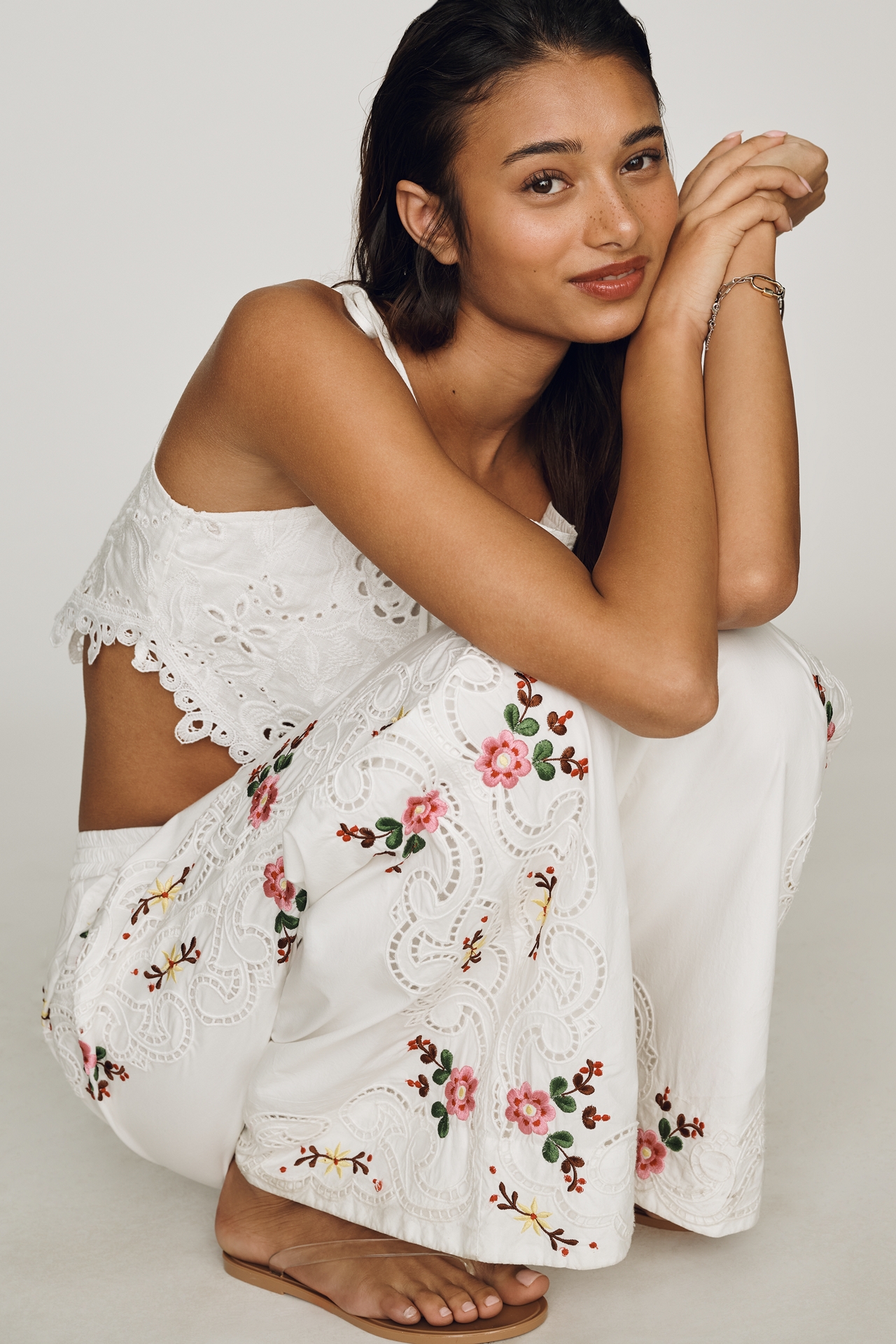 Essentiel Antwerp Janai Cotton Embroidered Pants