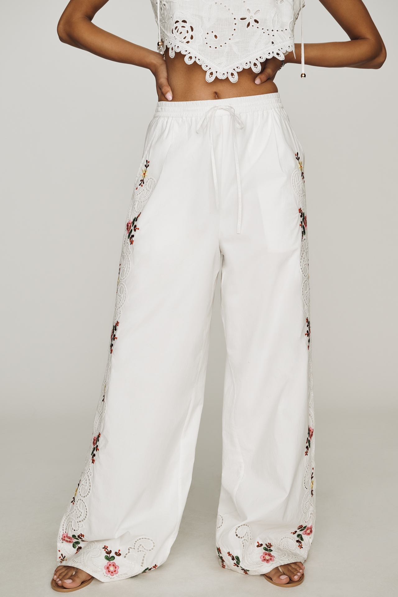Essentiel Antwerp Janai Cotton Embroidered Pants