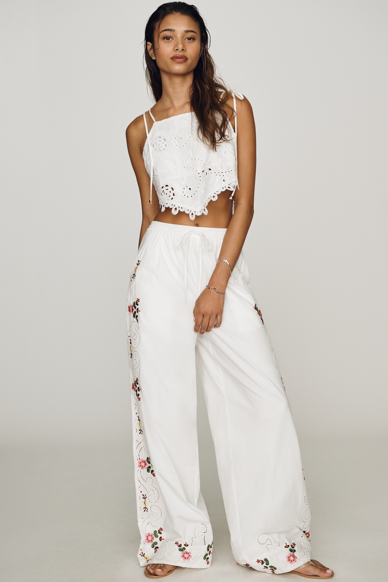 Essentiel Antwerp Janai Cotton Embroidered Pants
