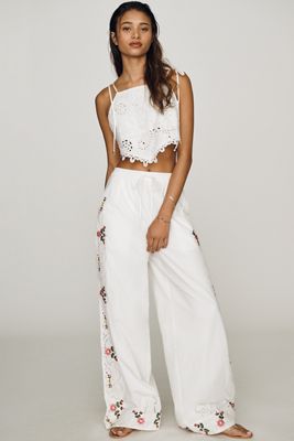 Essentiel Antwerp Janai 100% Cotton Embroidered Pants
