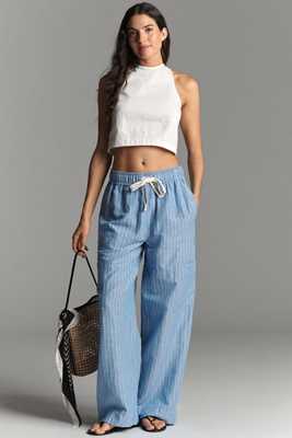 Scotch & Soda Noa Linen Blend High-rise Wide-leg Pants
