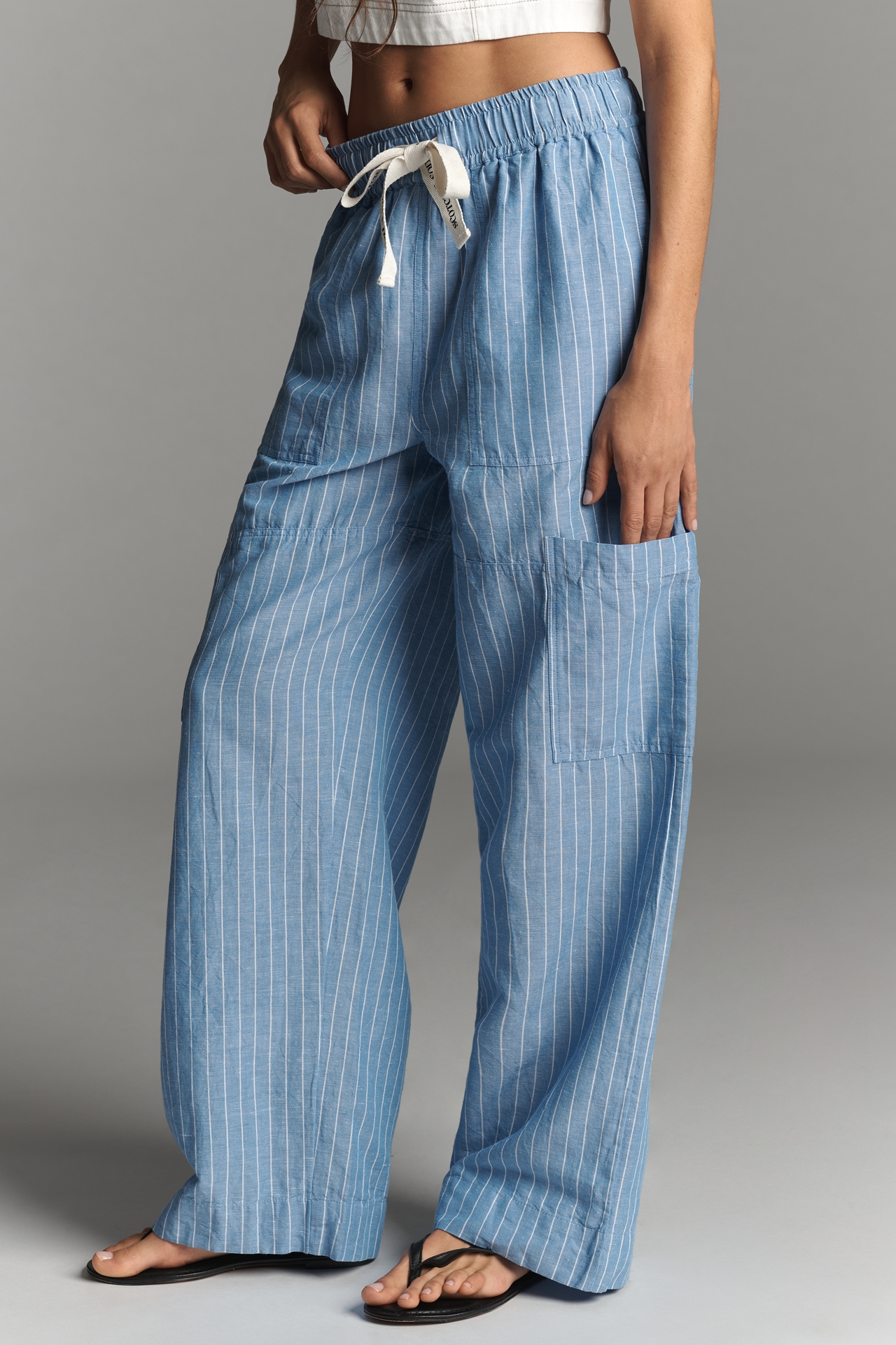 Scotch & Soda Noa Linen Blend High-Rise Wide-Leg Pants