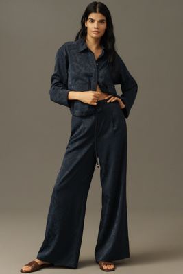 Scotch & Soda Eleni High-rise Wide-leg Pants In Blue