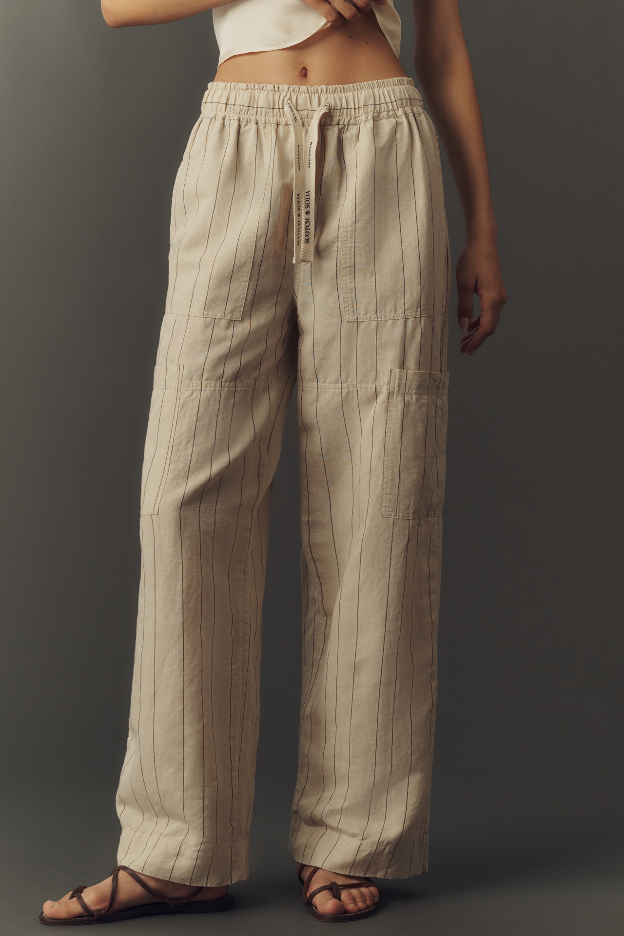 Scotch & Soda Cotton Linen Noa Wide-Leg Pants
