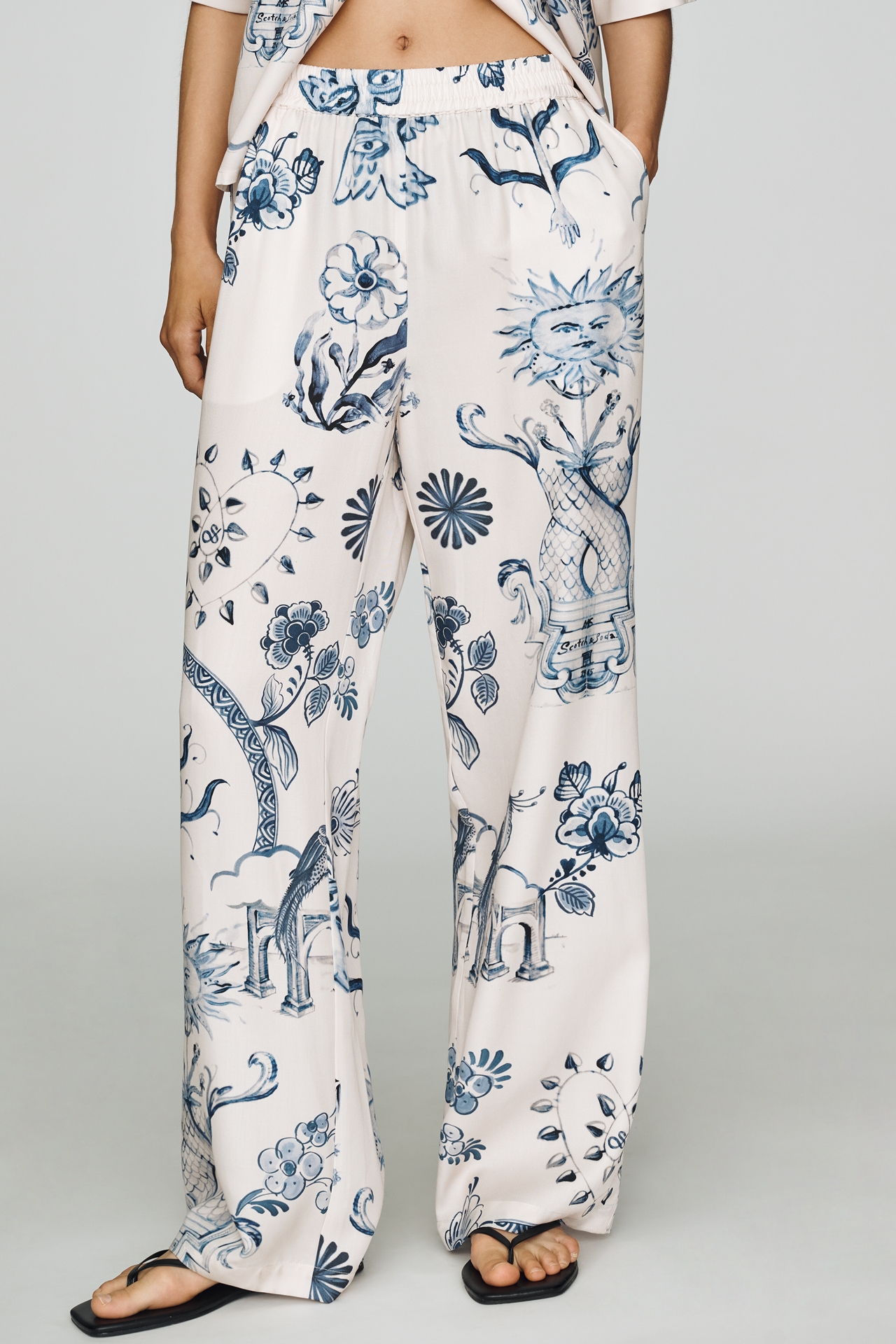 Scotch & Soda Gia Printed Wide-Leg Pants