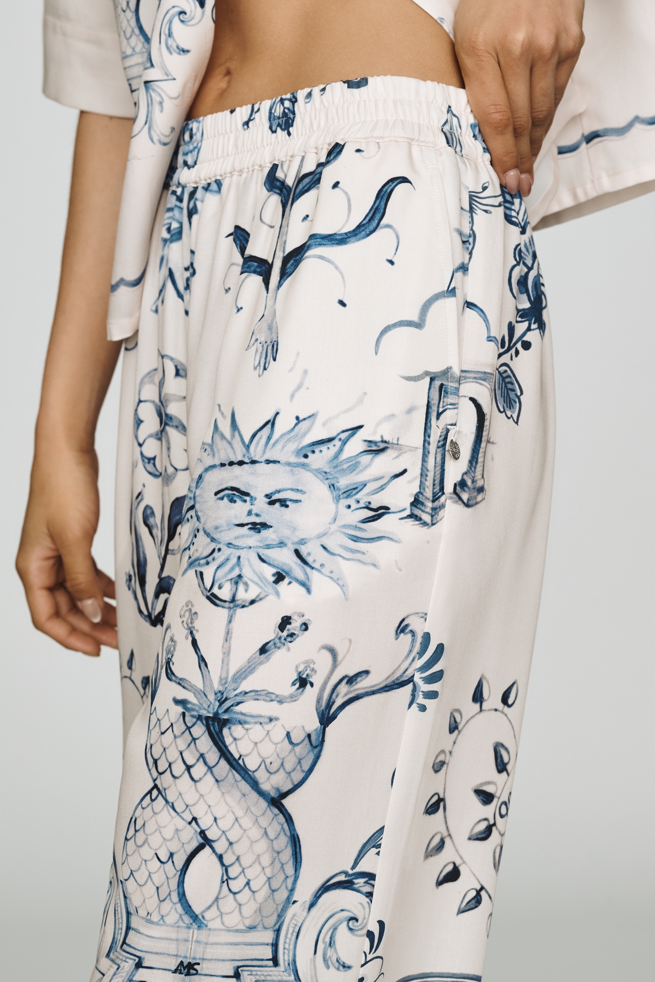 Scotch & Soda Gia Printed Wide-Leg Pants