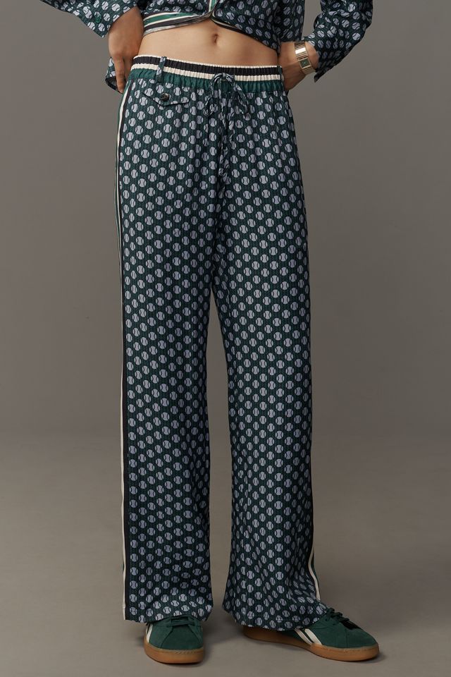 Maeve Packable Tennis-Print Pull-On Track Pants #1