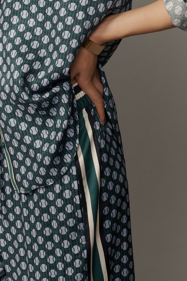 Maeve Packable Tennis-Print Pull-On Track Pants #3