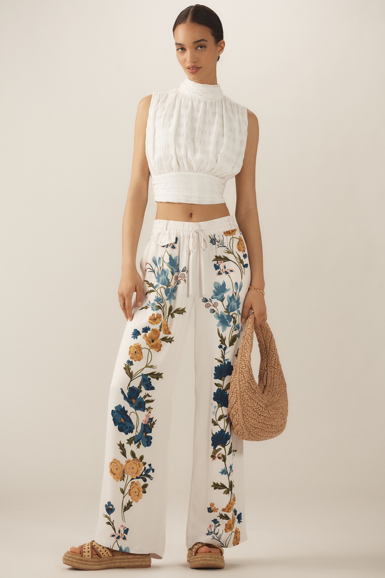 By Anthropologie Printed Pull-On Pants