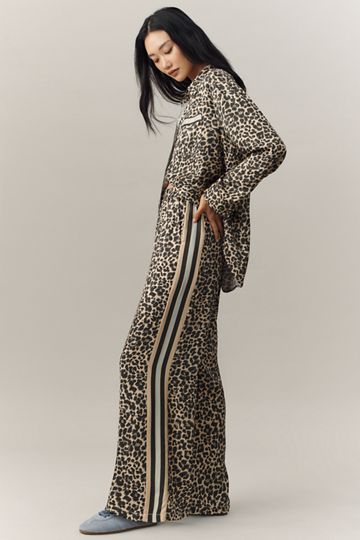 The Brooklin Tie-Front Printed Pull-On Pants by Maeve