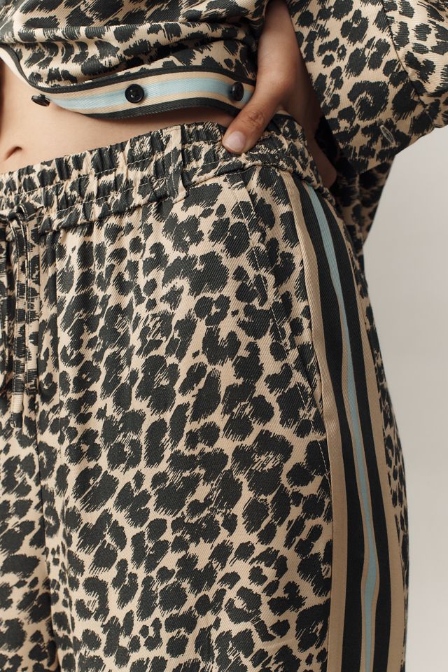 The Brooklin Tie-Front Printed Pull-On Pants by Maeve