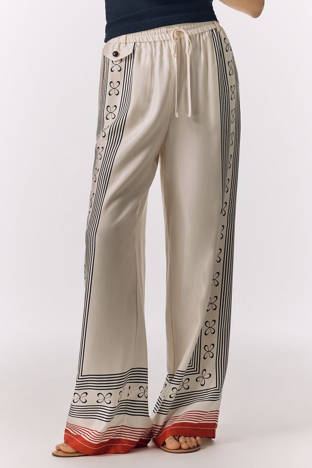 The Brooklin Tie-Front Printed Pull-On Pants by Maeve | Anthropologie