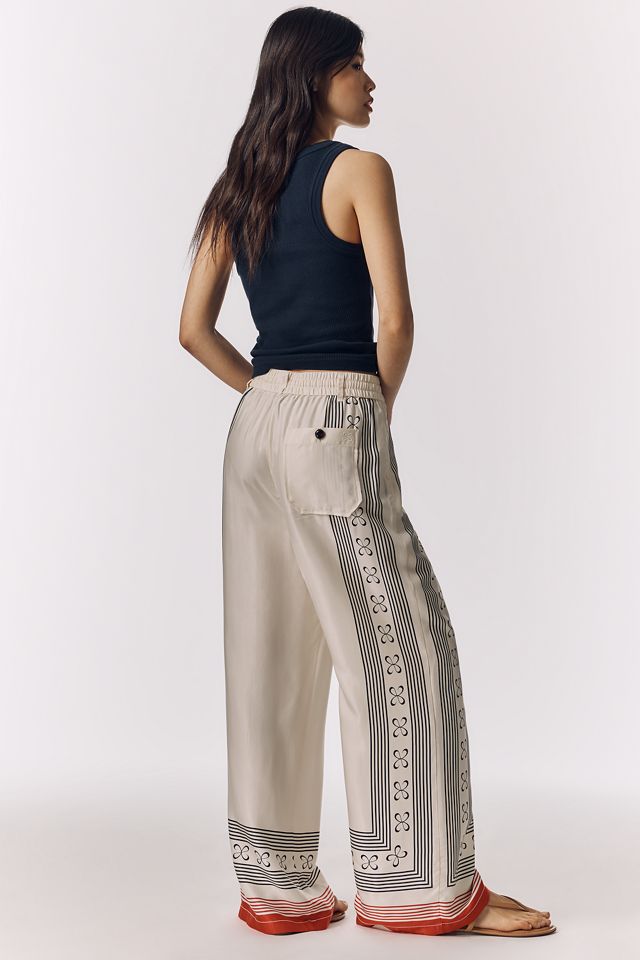 Brooklin Tie-Front Printed Pull-On Pants by Maeve #3