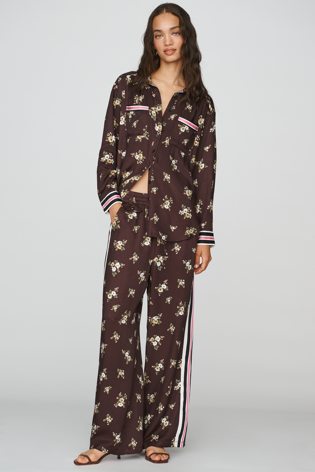 Brooklin Tie-Front Printed Pull-On Pants by Maeve