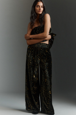 By Anthropologie The Somerset Velvet Pull-on Pants In Green