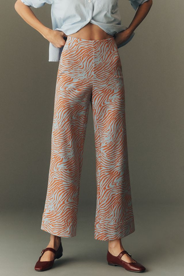 Maeve Patterned Knit Cuffed Kick-Flare Pants #1