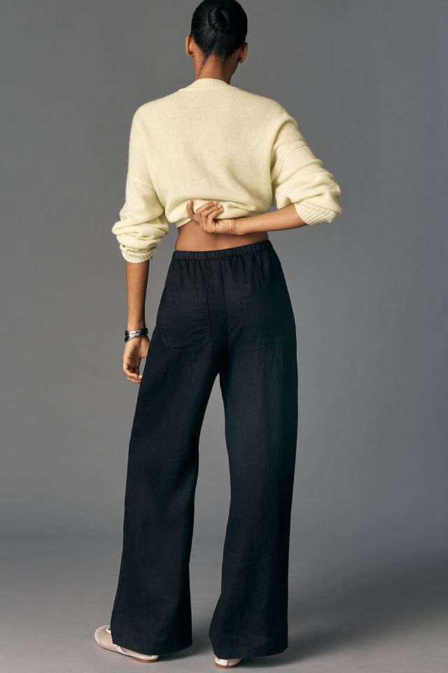 Maeve Linen Tie-Front Pull-On Pants #2
