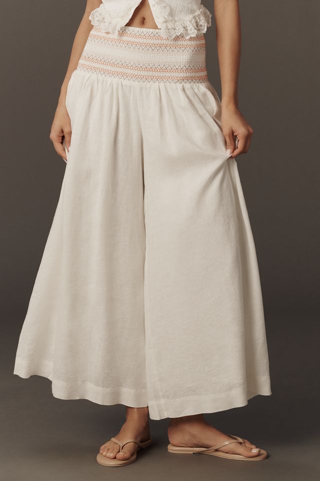 By Anthropologie Smocked Palazzo Pants #2