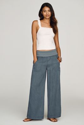 Pilcro Wide-Leg Knit Fold-Over Pants
