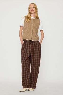 By Anthropologie Billie Gebürstete Karierte Barrel-Hose