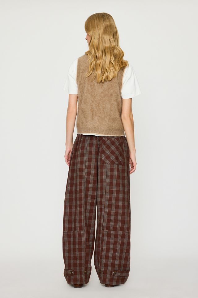 Pantalones de Barril Cepillados a Cuadros Billie By Anthropologie #4